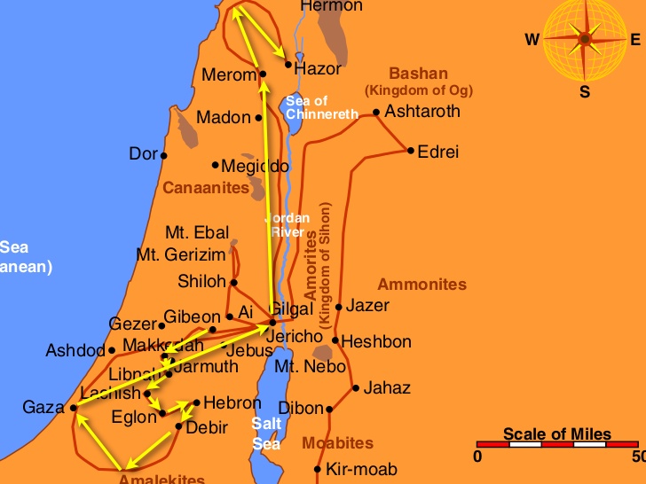 moses canaan conquest map